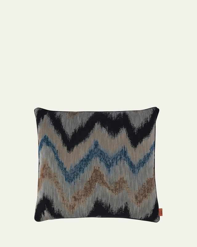 Ikat Chevron Decorative Pillow, 18" Square